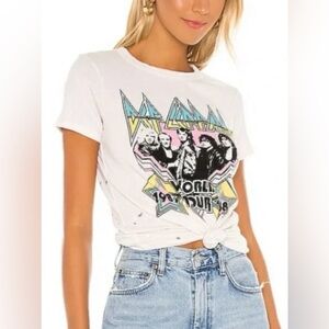 Chaser Def Leppard World Tour '87 Graphic Band Tee, Cream Size Small